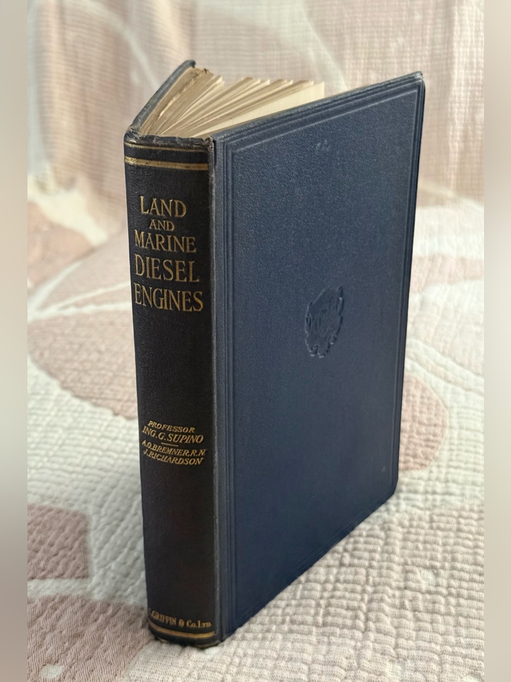 RARE VINTAGE 1924 TEXTBOOK ‘LAND AND MARINE DIESEL ENGINES’ - GIORGIO SUPINO